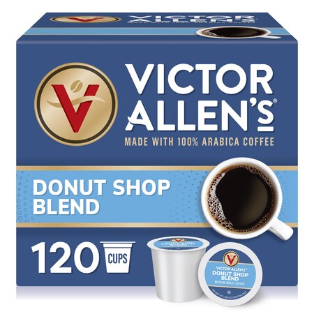 Victor Allen Victor Allen's Coffee Donut Shop Blend, Medium Roast, 120 Count, Single Serve Coffee Pods for Keurig K-Cup Brewers, PK120 FG015351